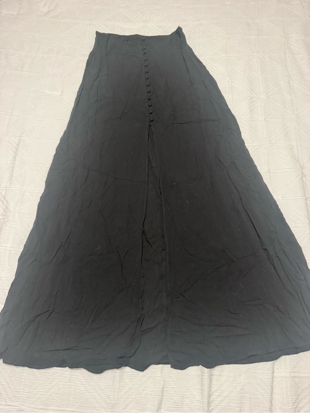 Express, Women’s Black Maxi Skirt with Front Buttons